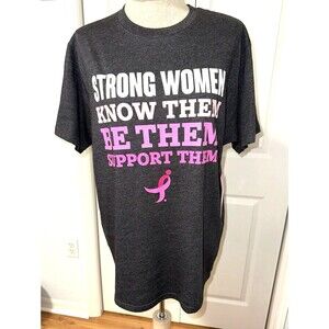 NWT Women’s Susan G Komen "STRONG WOMEN" Cancer Gray Short Sleeve T-Shirt Size M